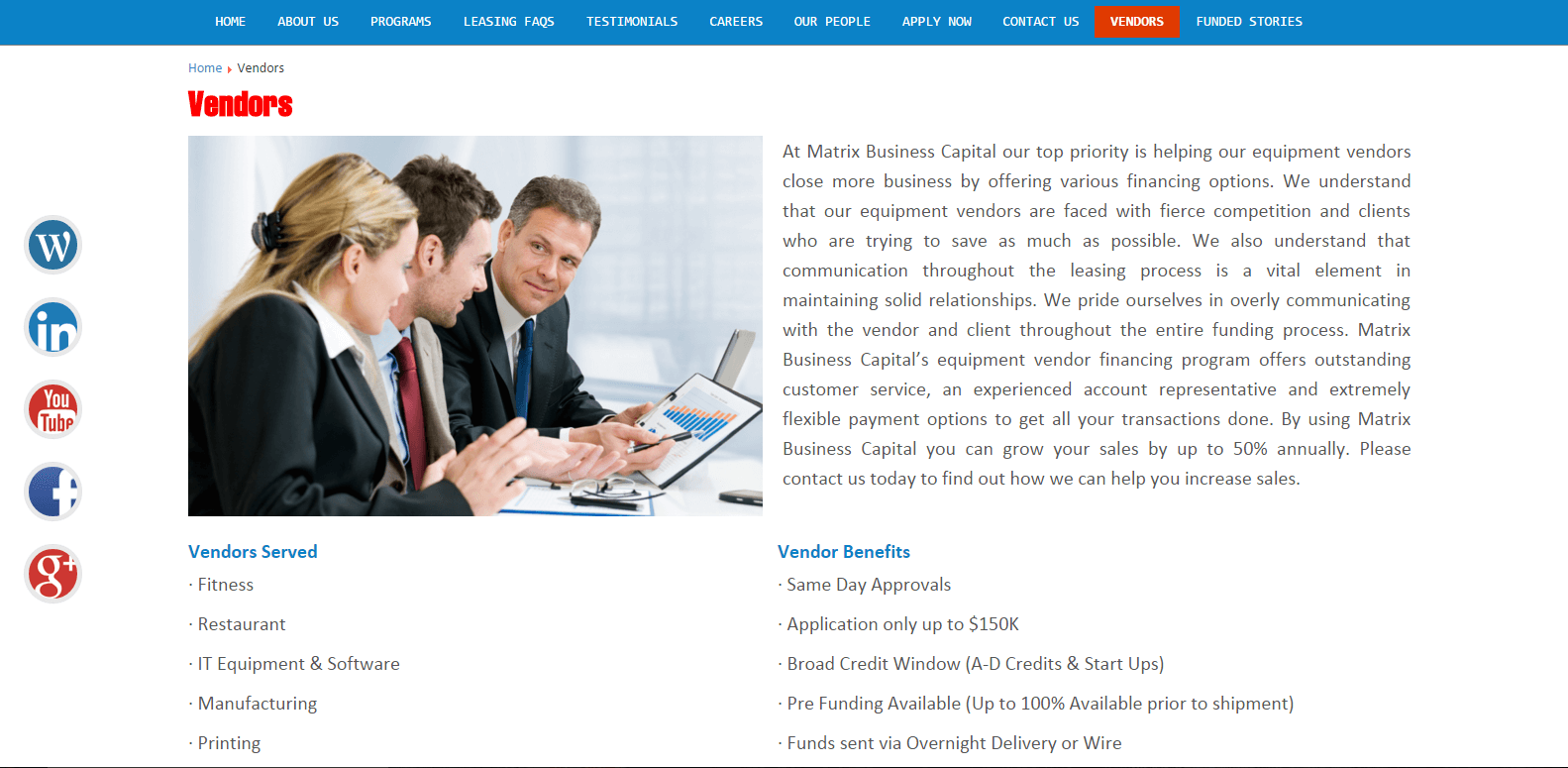 web design for matrix business capital